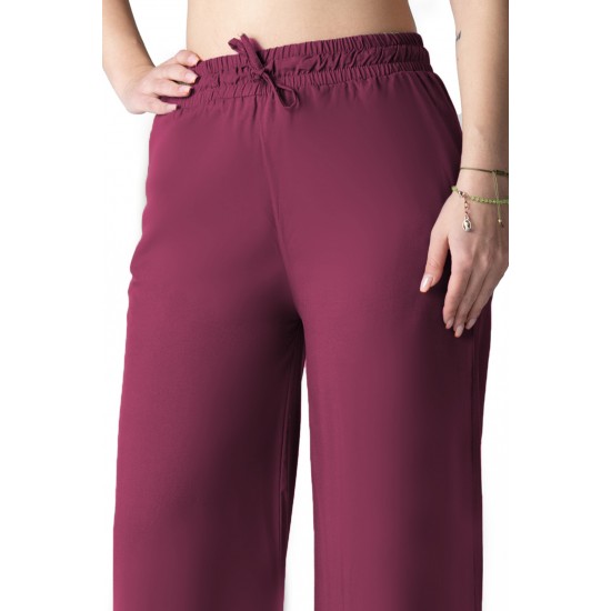 Pantaloni Dama Grena Din Bumbac Subtire Larg De Vara Camila Pantaloni Dama Grena Din Bumbac Subtire Larg De Vara Camila